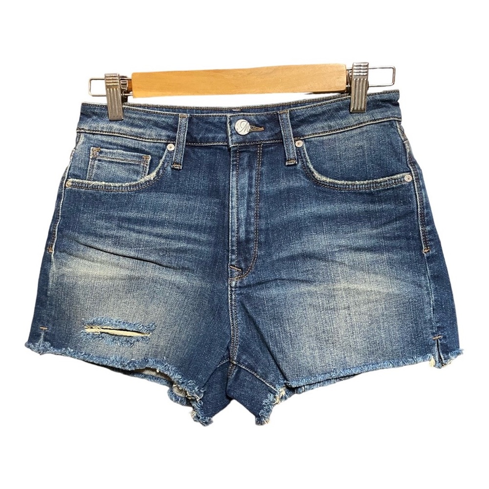 Mavi Womans Claire High Rise Distressed Denim Shorts 27
